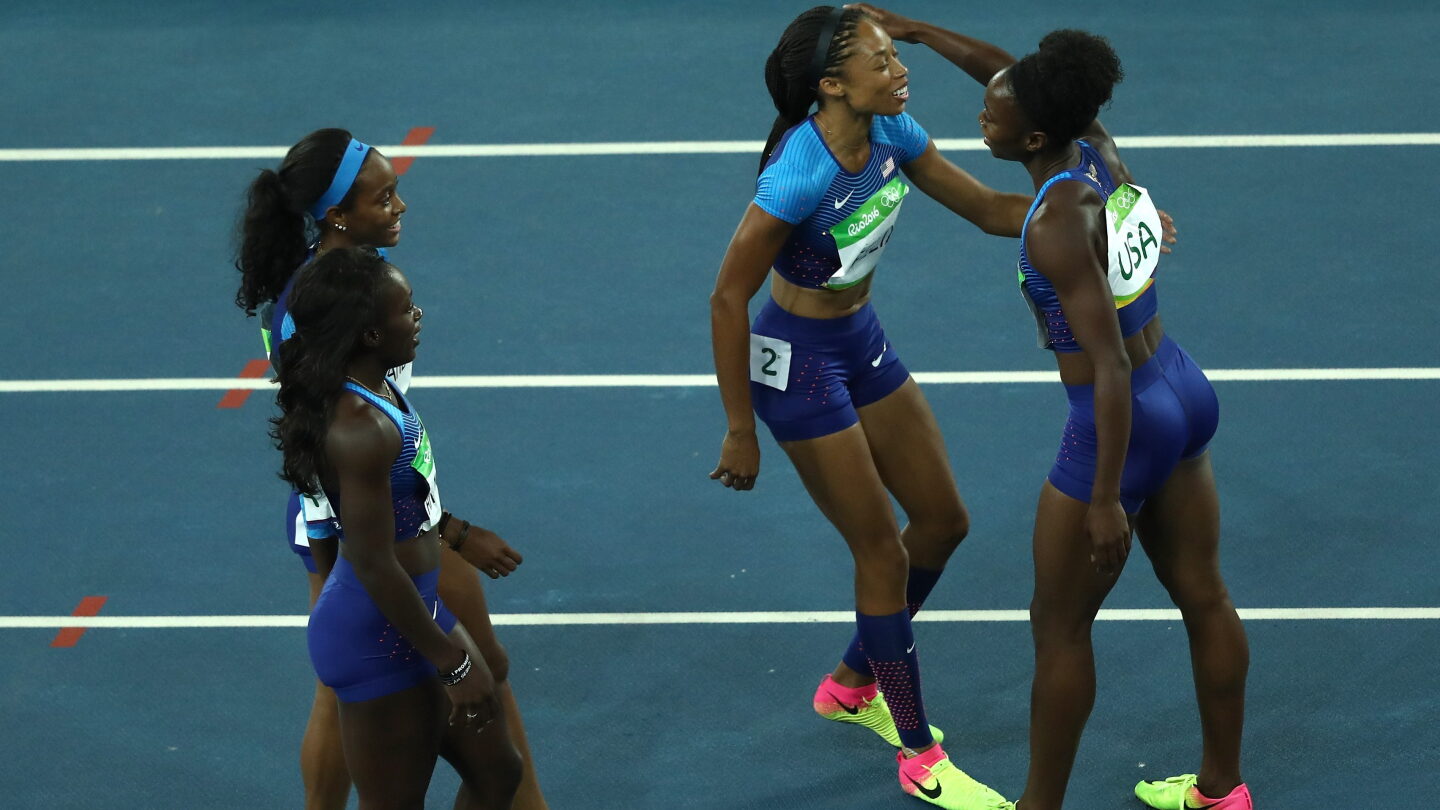 Female Relay U.S. women take gold in 4x100 relay, posts second-fastest time in ...