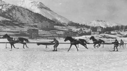 Image for Fabled Olympic demonstration sport 'skijoring' still celebrated today