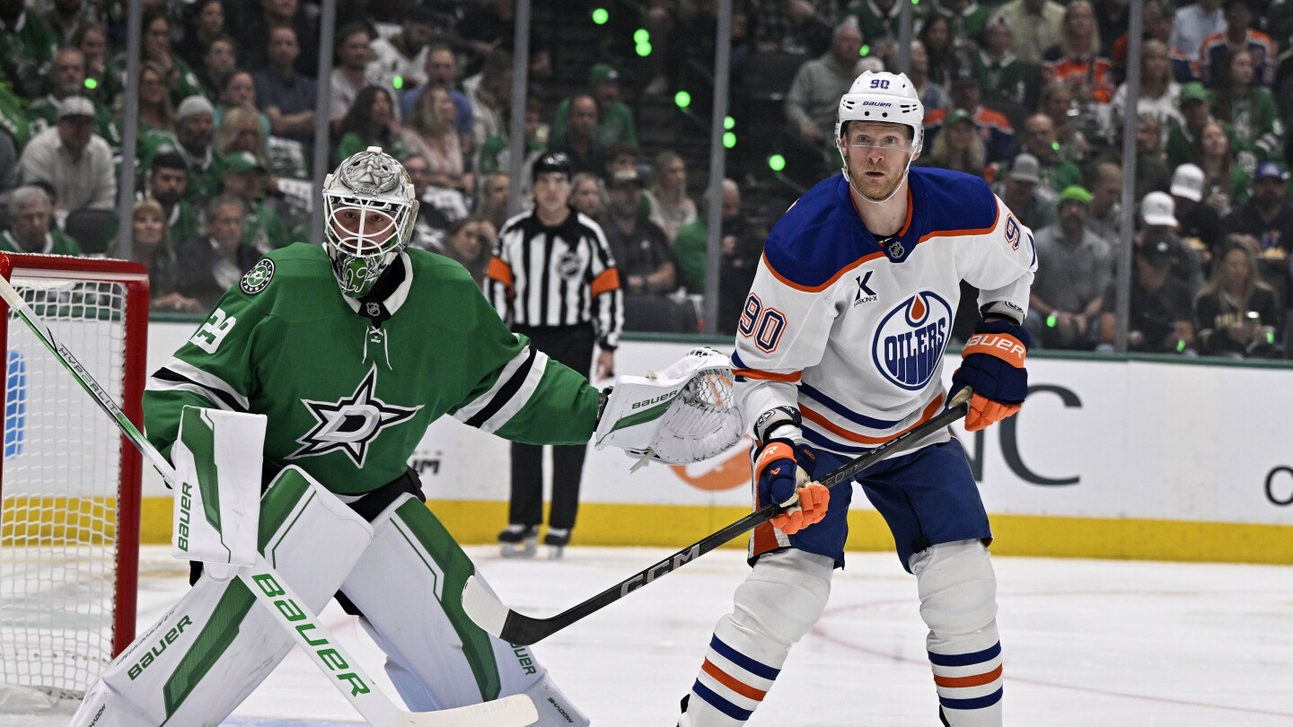 Stars pull Jake Oettinger after Oilers score on 1st 2 shots on way to their 6-3 win in West final - NBC Sports