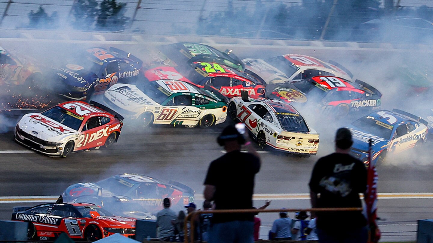 NASCAR In-Season Challenge turned upside down by massive 18-car wreck ...