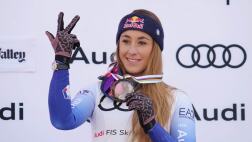 Image for Sofia Goggia wins super-G in Val D'lsere, Lindsey Vonn takes third