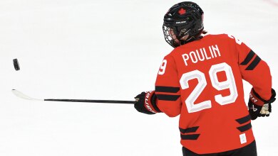 Image for Canadian women's hockey coach says injured Marie-Philip Poulin is trending "in the right direction"