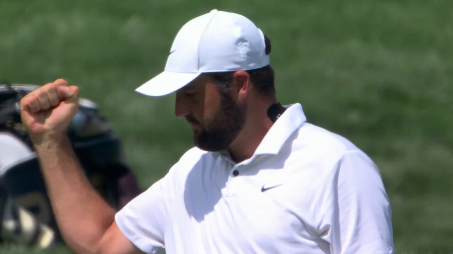 Scheffler holes out for stellar eagle at No. 4 Scheffler holes out for stellar eagle at No. 4