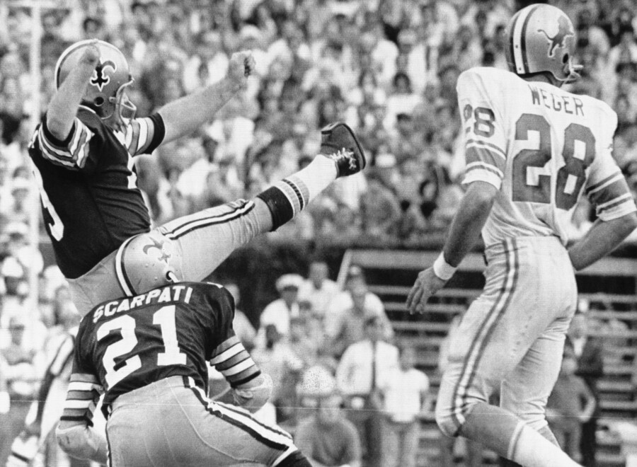 Tom Dempsey Kicking Record-Setting Field Goal