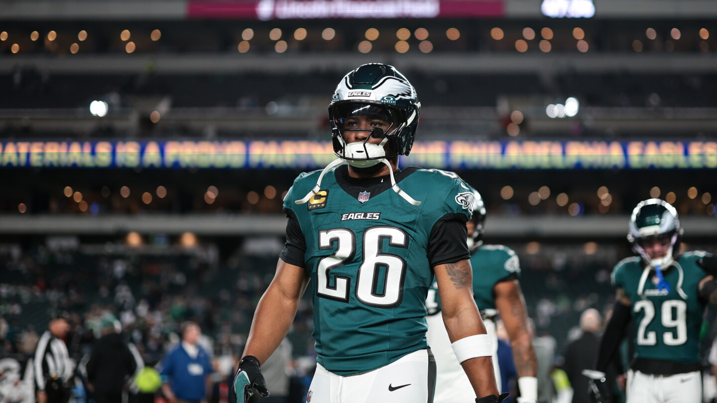 Saquon Barkley marcou na segunda corrida e os Eagles assumiram a vantagem de 7-3