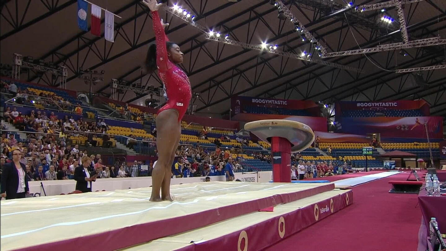Vault Routine Simone Biles' state-of-the-art vault routine at worlds - NBC Sports