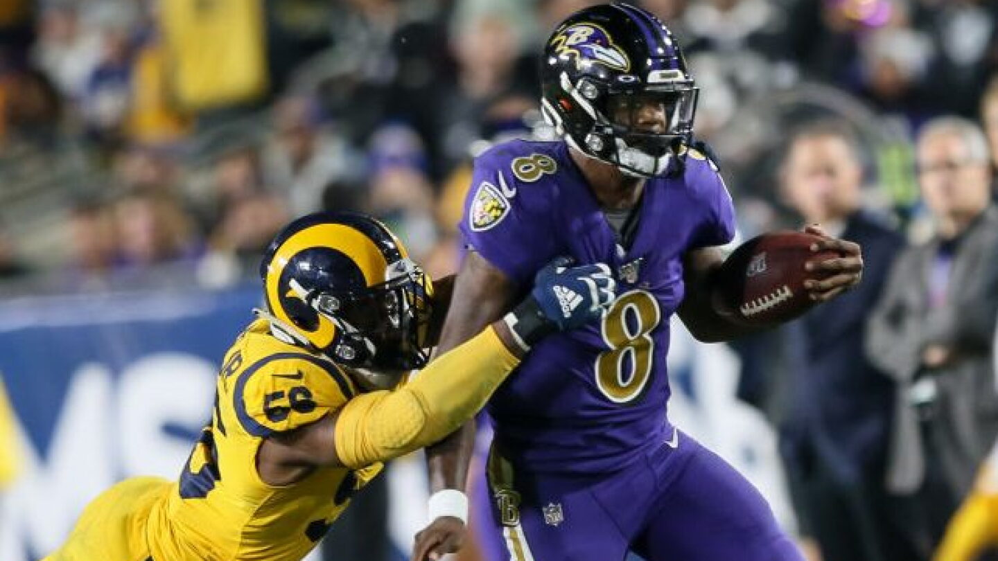 Larry Jackson Rams Lamar Jackson moves into all-time Top 50 in career QB rushing yards ...