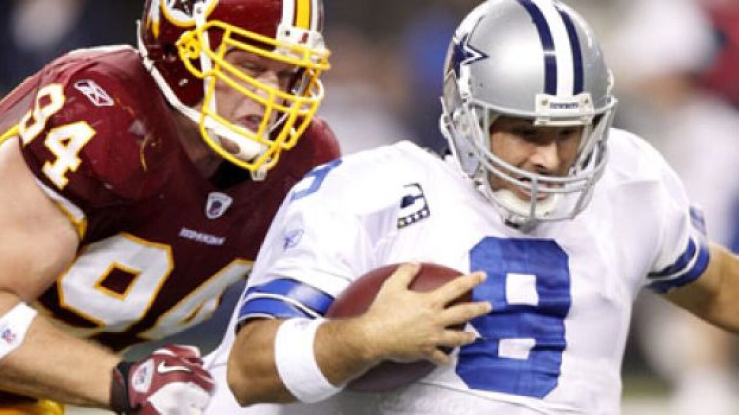 Redskins' Adam Carriker tweets some trash talk to Romo, Vick, Eli - NBC ...