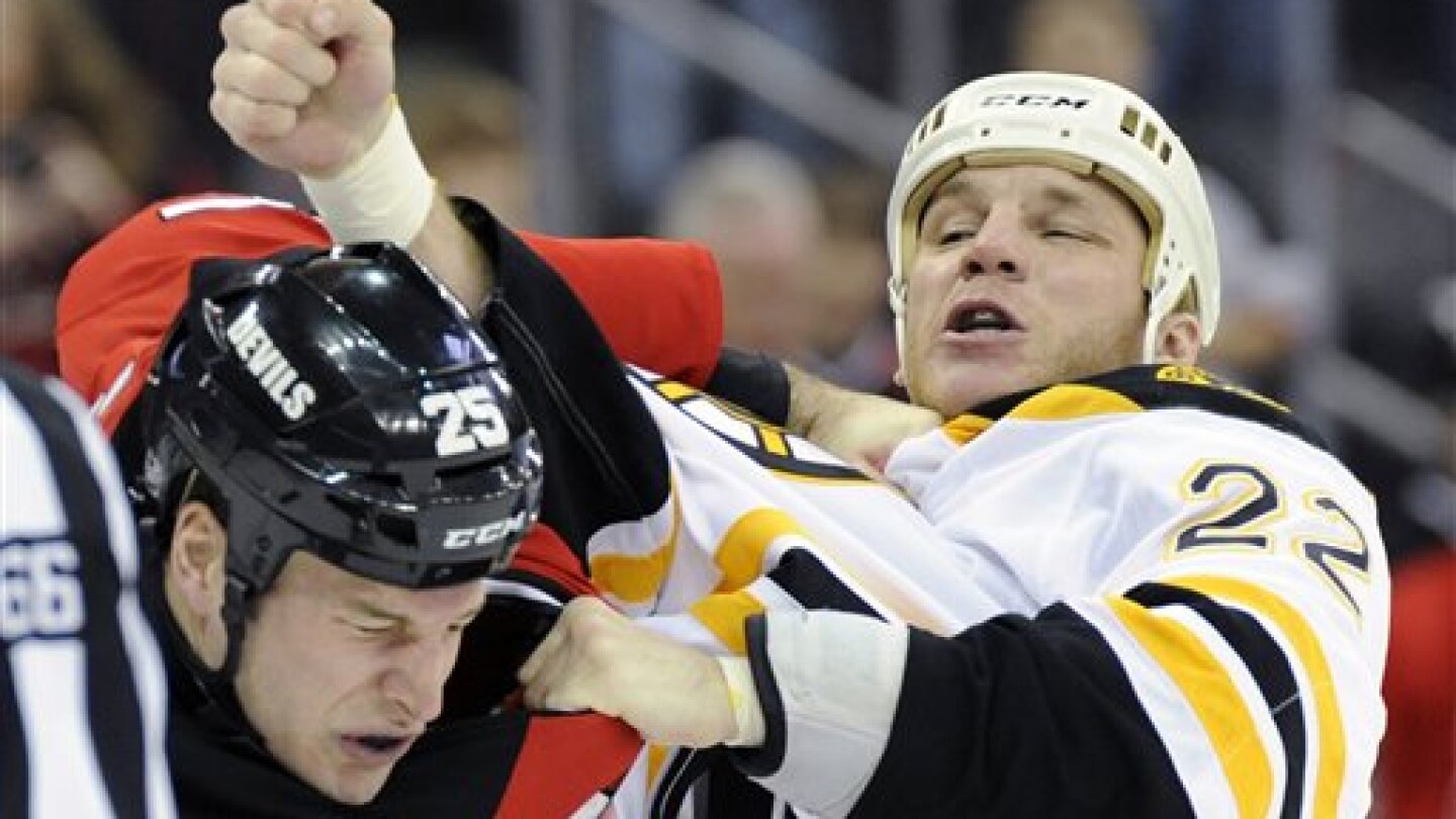 Shawn Thornton and Cam Janssen punch each other repeatedly - NBC Sports