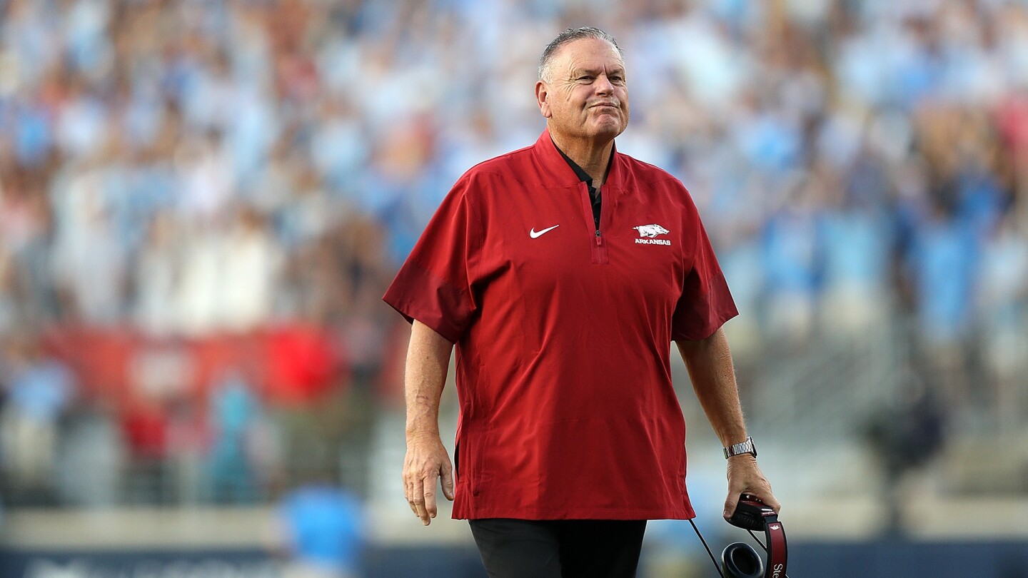 Arkansas fires coach Sam Pittman in middle of 6th season with 32-34 record
