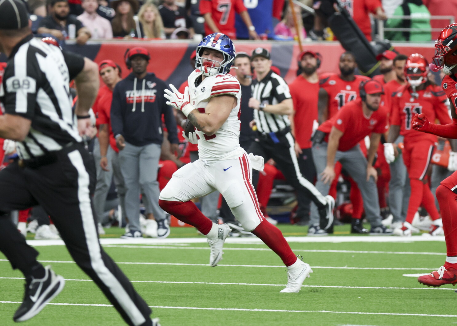 Cam Skattebo felt something in his hamstring on final run in OT