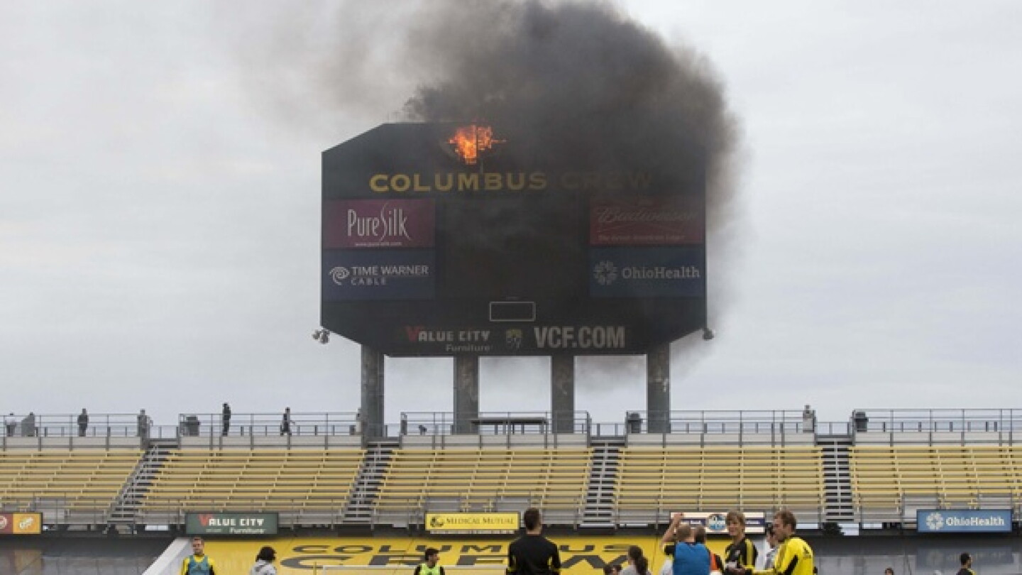 Scoreboard Exploded Closing the loop on that bizarre Columbus scoreboard fire - NBC Sports