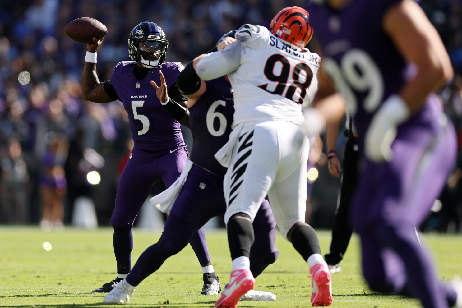 Ravens dominating time of possession, lead Bengals 13-0 at halftime