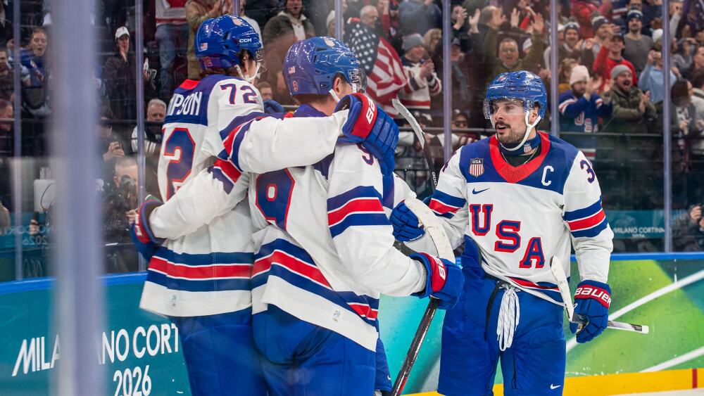 Image for U.S. men's hockey puts on a clinic in Olympic opener over Latvia
