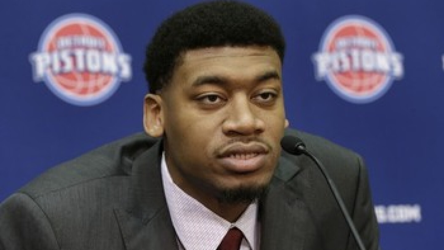 Tony Mitchell Raining Pistons rookie Tony Mitchell throws it down at rookie picture day (VINE ...