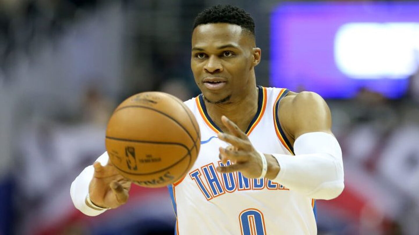 Russ Rocking The Baby Russell Westbrook explains rock-the-baby celebration - NBC Sports