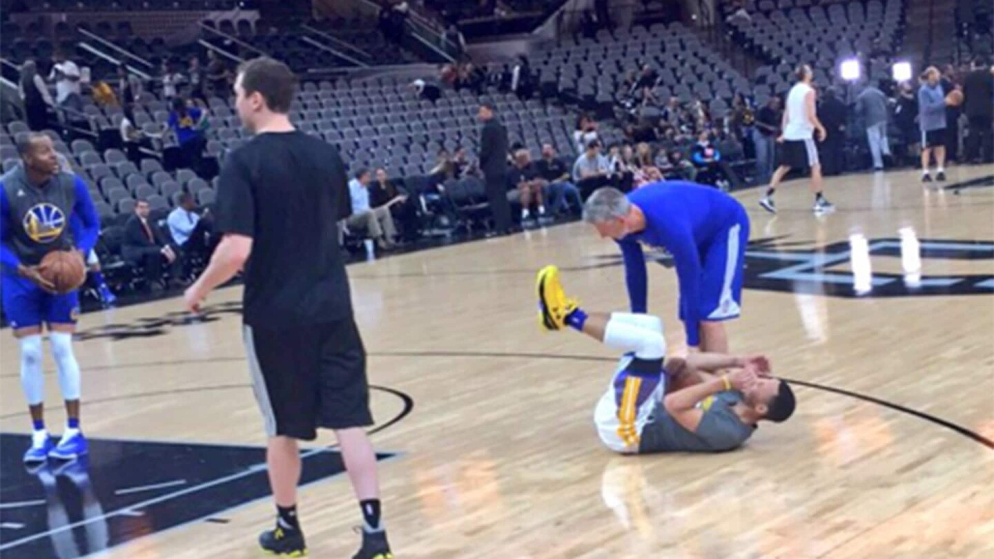 Spieth Downfall Spieth's collapse makes Curry fall over in warm-ups - NBC Sports