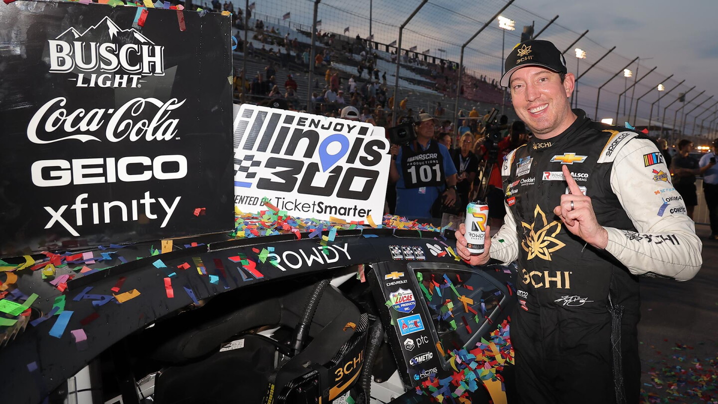 Kyle Busch Hun Kyle Busch resilient during late restarts at World Wide Technology ...