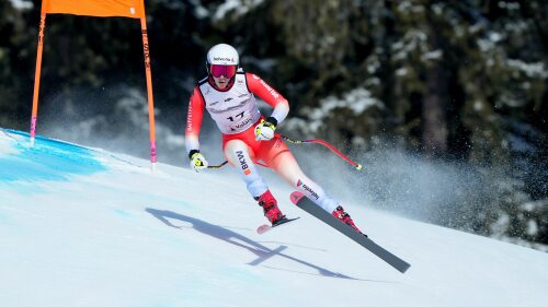 Image for Local hero Malorie Blanc wins super-G at Crans Montana, Breezy Johnson finishes third