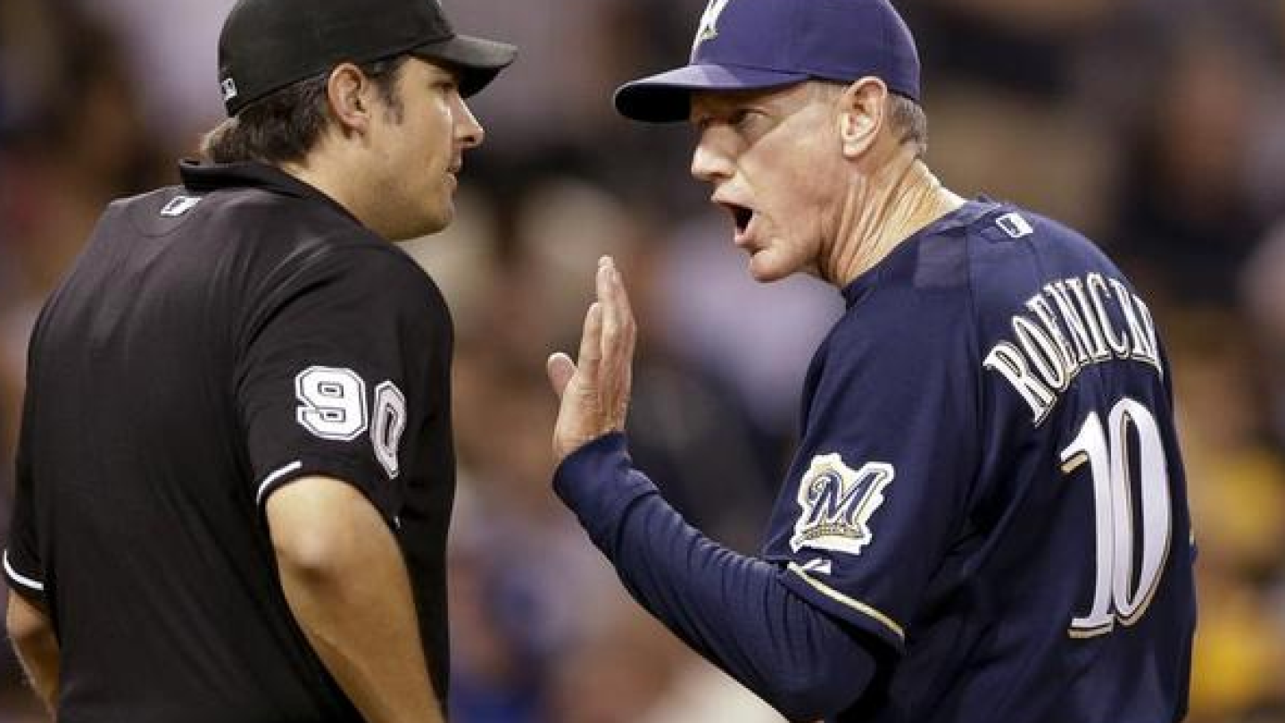 Brewers manager Ron Roenicke on umpire Mark Ripperger: