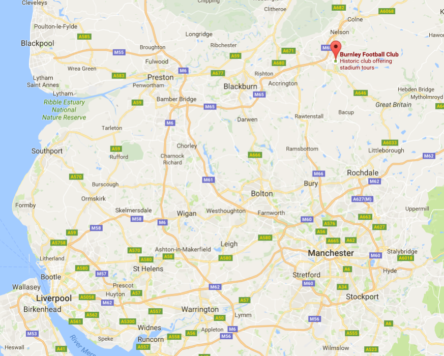 Burnley Postcode Map Mapping out all 20 Premier League teams - NBC Sports