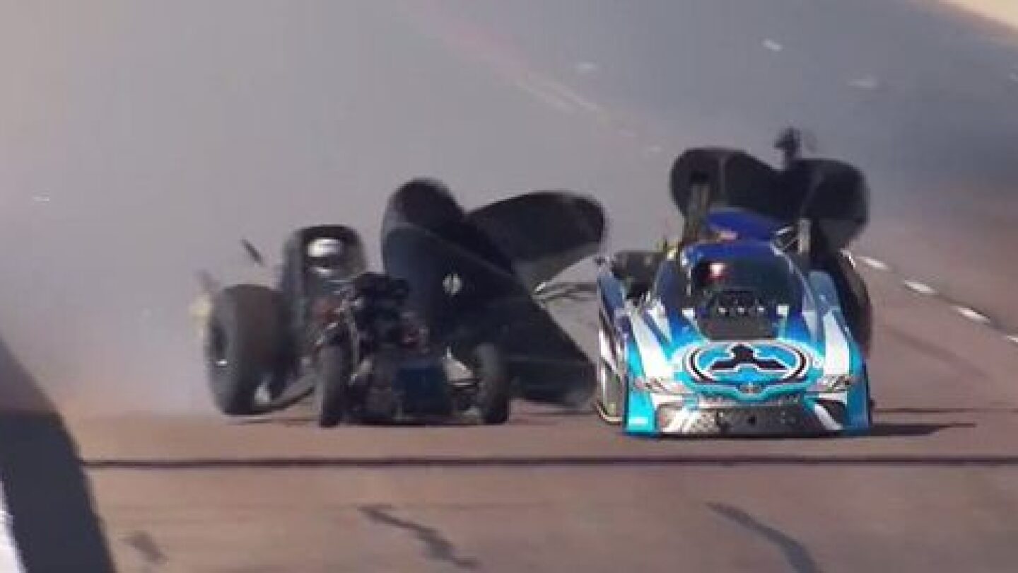 John Force released from hospital after wicked crash in Phoenix NHRA