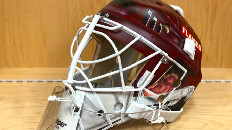 calgary flames smith helmet Nhl This poster can be used to decorate any room Flames' Mike Smith goes old